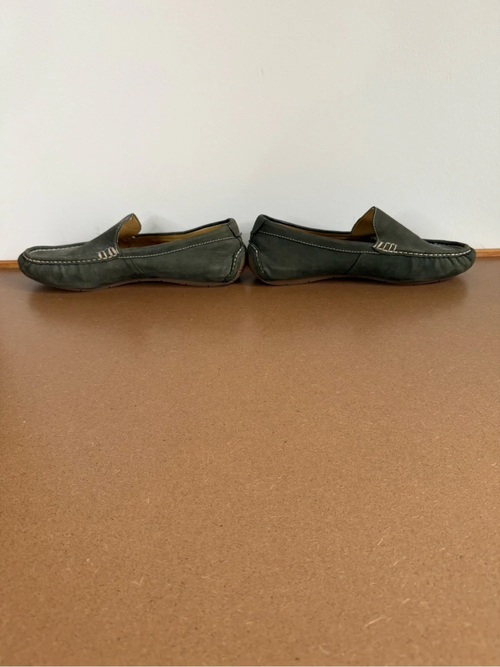 Cole Haan Olive Green Suede Slip-On Loafers
